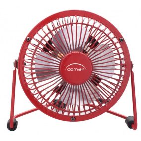 Ventilateur de table usb et adaptateur rouge Domair