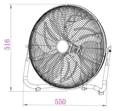 Ventilateur industriel ø45 cm chrome