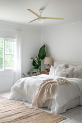 Ventilateur KLIM L DC E27 blanc/chêne