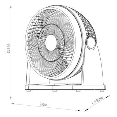 Ventilateur mini 3 vitesses blanc 28 cm