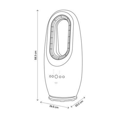 Ventilateur mobile blanc avec led 45W 61dB(A)