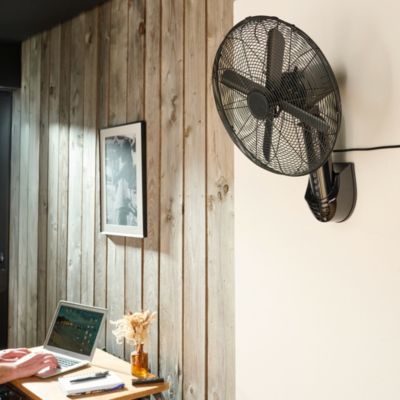 Ventilateur mural 40 cm noir 3 vitesses