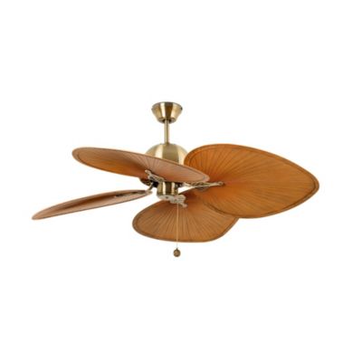 Ventilateur plafond acier ottone satinato pales ABS marron sans lumiere