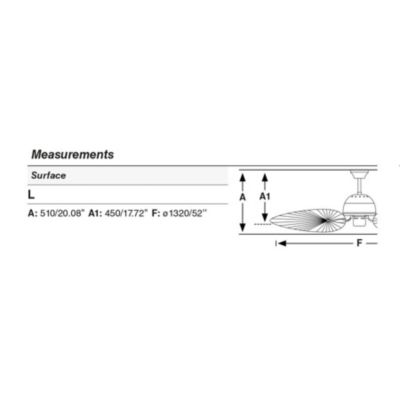 Ventilateur plafond acier ottone satinato pales ABS marron sans lumiere