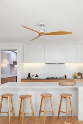 Ventilateur plafond blanc en metal 6 vitesses moteur DC fonction inversee 13176 m²