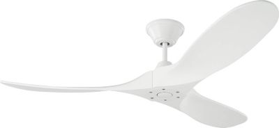 Ventilateur Plafond DC Réversible Blanc en Bois blanc sans Lumière, Télécommande - EXQUIO, 132 cm