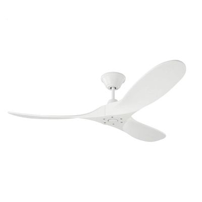 Ventilateur Plafond DC Réversible Blanc en Bois blanc sans Lumière, Télécommande - EXQUIO, 132 cm