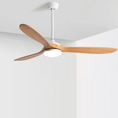 Ventilateur Plafond DC Réversible Silencieux Noir/Bois avec Lumière et Télecommande 132 cm - EXQUIO