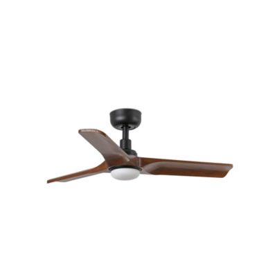 Ventilateur plafond LED acier noir mat 6 vitesses telecommande