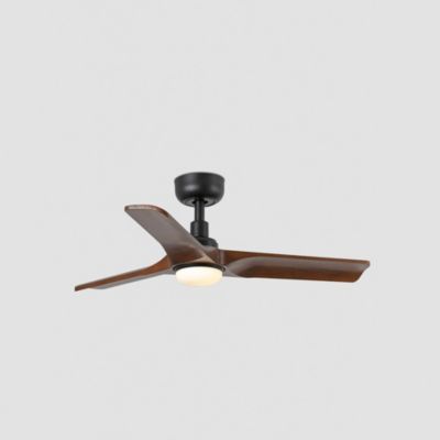 Ventilateur plafond LED acier noir mat 6 vitesses telecommande