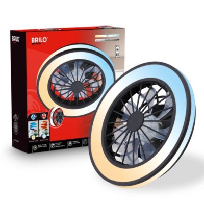 Ventilateur plafonnier LED CCT - Noir  24W 2600lm - D.380x140mm - Briloner