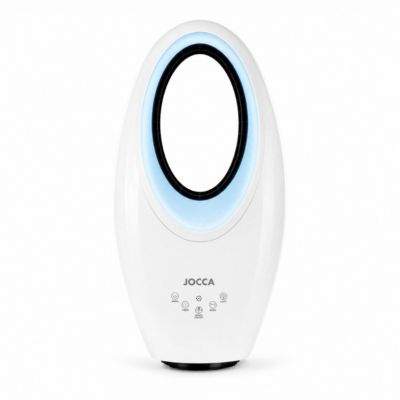 Ventilateur sans pales 65W Télécommande, Oscillation, Minuterie 12h, 3 Vitesses, Eclairage LED 4 Couleurs, 29 x 17 x 57 cm Jocca