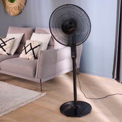 Ventilateur sur pied 3 vitesses 40 cm noir