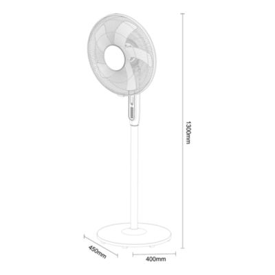 Ventilateur sur pied 3 vitesses 40 cm noir