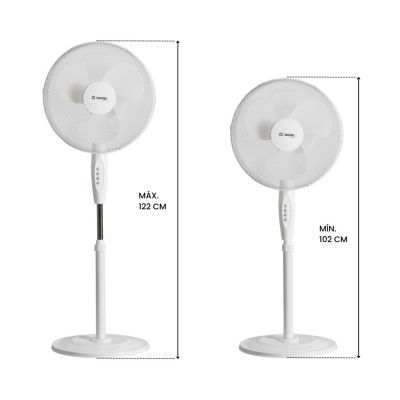 Ventilateur Sur Pied 40W 3 Vitesses White Confort Blanc Raydan Home