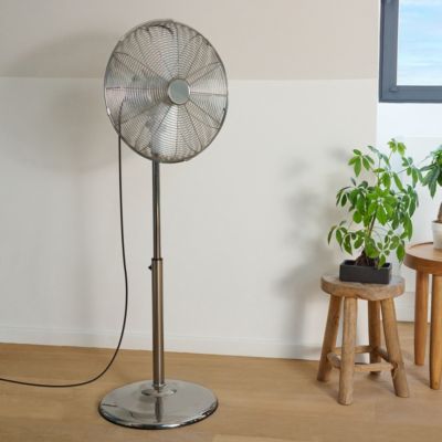 Ventilateur sur pied 45W métal chrome TX-16GA