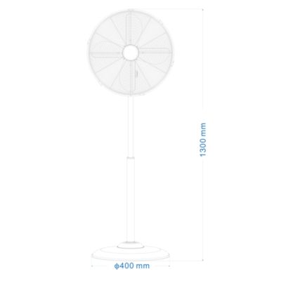 Ventilateur sur pied 45W métal chrome TX-16GA