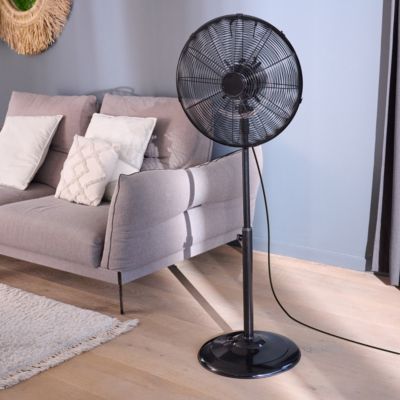 Ventilateur sur pied 45W métal noir TX-16GA