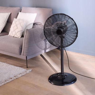 Ventilateur sur pied 45W métal noir TX-16GA