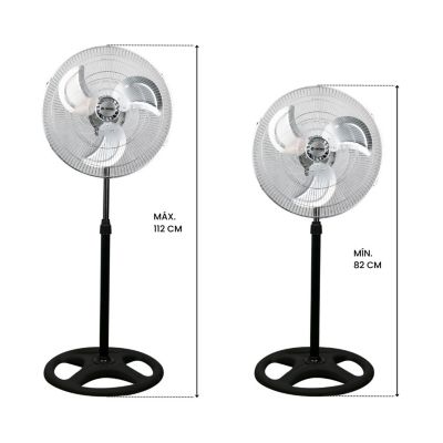 Ventilateur Sur Pied 75W 3 Vitesses Industriel Noir Raydan Home