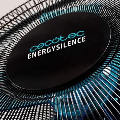 Ventilateur sur Pied Noir avec 5 Pales de 40cm de Diametre Oscillant et Hauteur Reglable