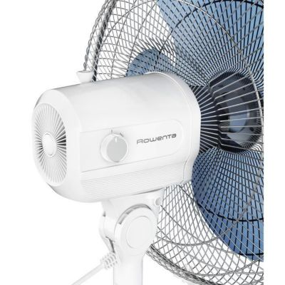 Ventilateur Sur Pied RAMBERG 40cm Blanc - Silencieux 3 Vitesses Oscillant 45W