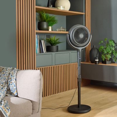 Ventilateur sur pied silencieux GoodHome Ø36,5 cm noir - 12 vitesses, télécommande et oscillation 3D