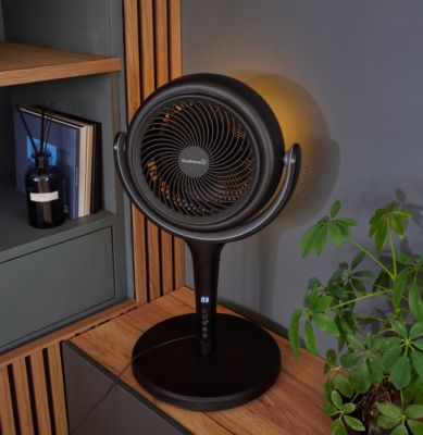 Ventilateur sur pied silencieux GoodHome Ø36,5 cm noir - 12 vitesses, télécommande et oscillation 3D