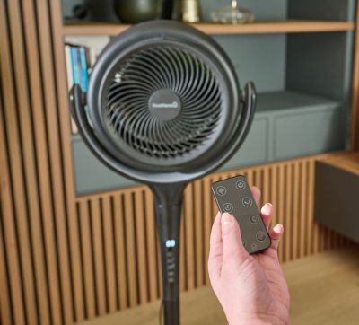 Ventilateur sur pied silencieux GoodHome Ø36,5 cm noir - 12 vitesses, télécommande et oscillation 3D
