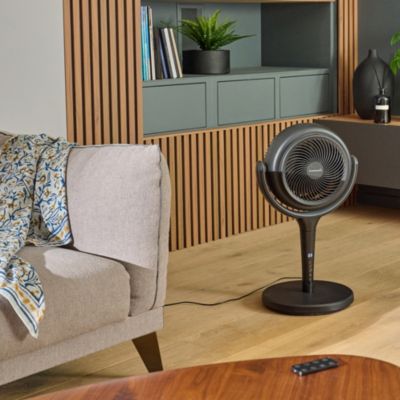 Ventilateur sur pied silencieux GoodHome Ø36,5 cm noir - 12 vitesses, télécommande et oscillation 3D