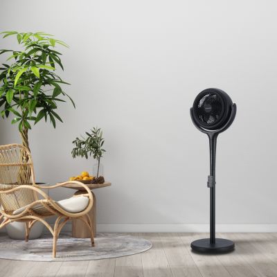 Ventilateur sur pied silencieux GoodHome Ø36,5 cm noir - 12 vitesses, télécommande et oscillation 3D