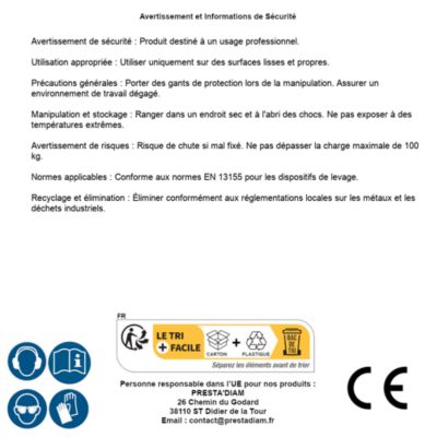 Ventouse en Aluminium Double 100 kg - Fixation Sécurisée et Pratique - Silverline