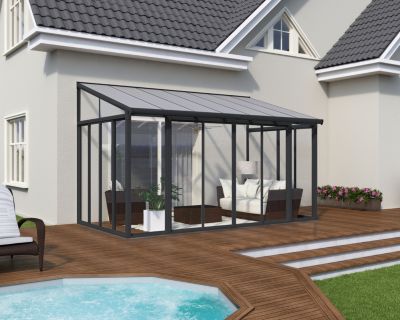 Véranda adossée Canopia SanRemo 2.77 x 4.25m Gris anthracite