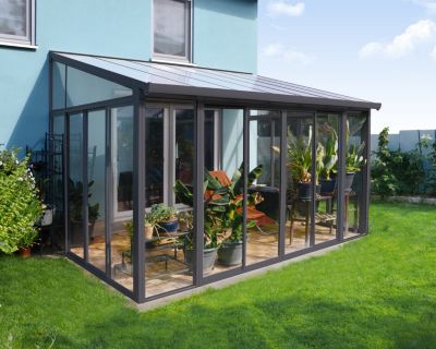 Véranda adossée Canopia SanRemo 2.77 x 4.25m Gris anthracite