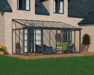 Véranda adossée Canopia SanRemo 2.77 x 5.46m Gris anthracite