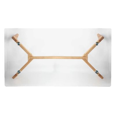 VERANE - Table Basse Rectangulaire Plateau Verre