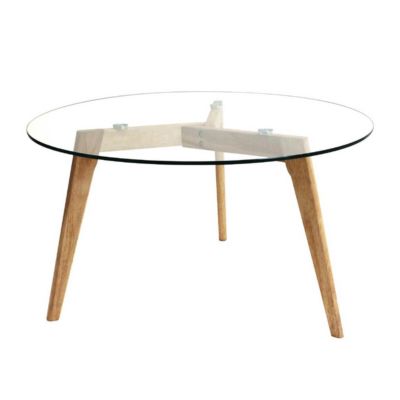 VERANE - Table Basse Ronde Plateau Verre