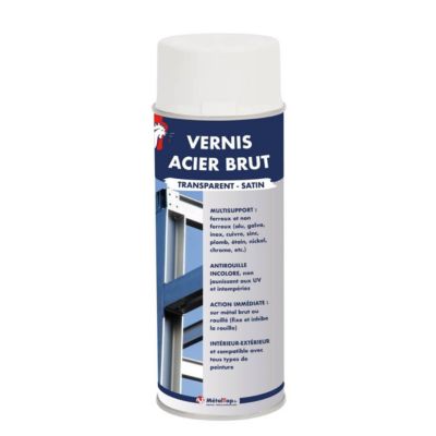 Vernis Acier Brut - Metaltop - Incolore - Bombe 400mL