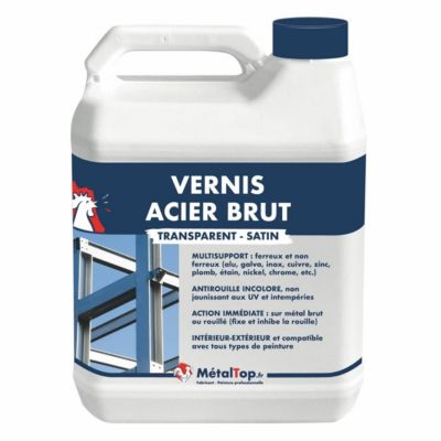 Vernis Acier Brut - Metaltop - Incolore - Pot 20L