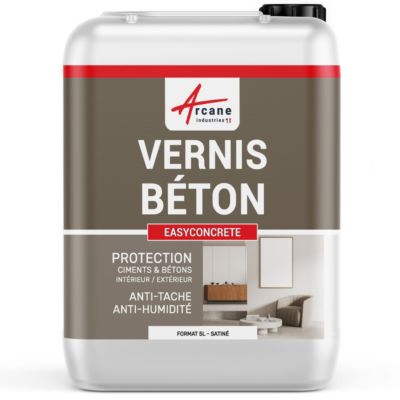 Vernis béton, extérieur ou intérieur, dalle, ciment, enduit : EASYCONCRETE  - 5 L - ARCANE INDUSTRIES
