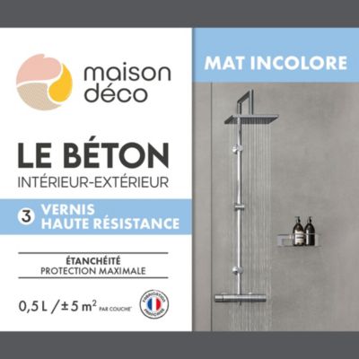 Vernis béton haute résistance intérieur, extérieur incolore mat Maison déco 0.5 L