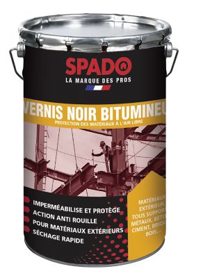 Vernis Bitumineux Noir Travaux Extérieurs Spado 4L | Castorama