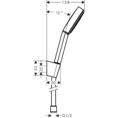 Vernis Blend Set Mitigeur de douche + Douchette à main XXL 105mm 3 jets + Flexible de douche 125cm, support mural