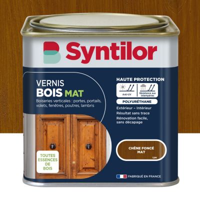Vernis bois chêne foncé mat Syntilor 0.5 L