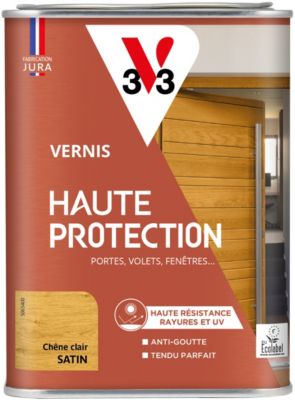 Lasure Bois V33 Aqua-Stop – Chêne Clair Satin, 1 Litre, Pour 6 M²