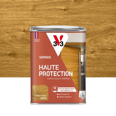 Vernis bois extérieur haute protection V33 chêne moyen satin 1l