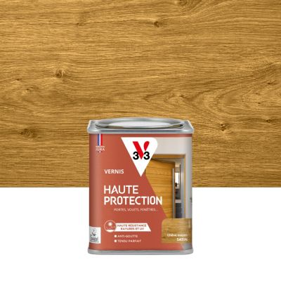 Vernis bois extérieur haute protection V33 chêne moyen satin 250ml