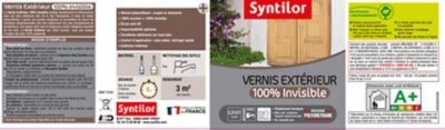 Vernis bois intérieur/extérieur Syntilor 100% invisible incolore mat 0,25L