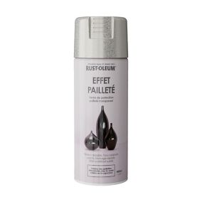 Vernis de protection en bombe aérosol Rust-Oleum effet pailleté argent 400ml