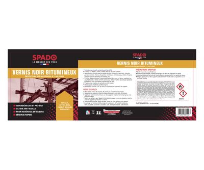 Vernis extérieur bitumineux noir travaux s Spado 1L